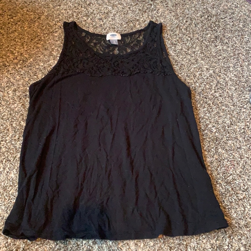 Black comfy lace tank top.